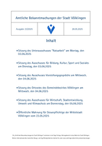 2025/23 Amtliche Bekanntmachungen der Stadt Völklingen