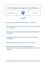 2026/18 Amtliche Bekanntmachungen der Stadt Völklingen