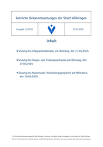 2025/22 Amtliche Bekanntmachungen der Stadt Völklingen