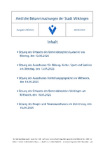 2025/20 Amtliche Bekanntmachungen der Stadt Völklingen