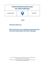 2024/37 Amtliche Bekanntmachung der Stadt Völklingen