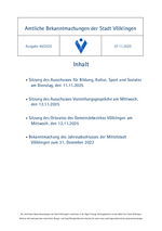 2025/46 Amtliche Bekanntmachungen der Stadt Völklingen