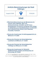 2025/40 Amtliche Bekanntmachung der Stadt Völklingen