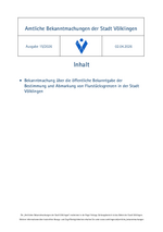 2026/15 Amtliche Bekanntmachungen der Stadt Völklingen
