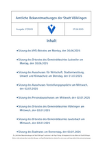 2025/27 Amtliche Bekanntmachungen der Stadt Völklingen