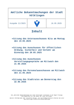 2025/21 Amtliche Bekanntmachungen der Stadt Völklingen