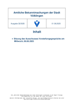 2025/32 Amtliche Bekanntmachungen der Stadt Völklingen