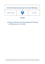2025/42 Amtliche Bekanntmachung der Stadt Völklingen
