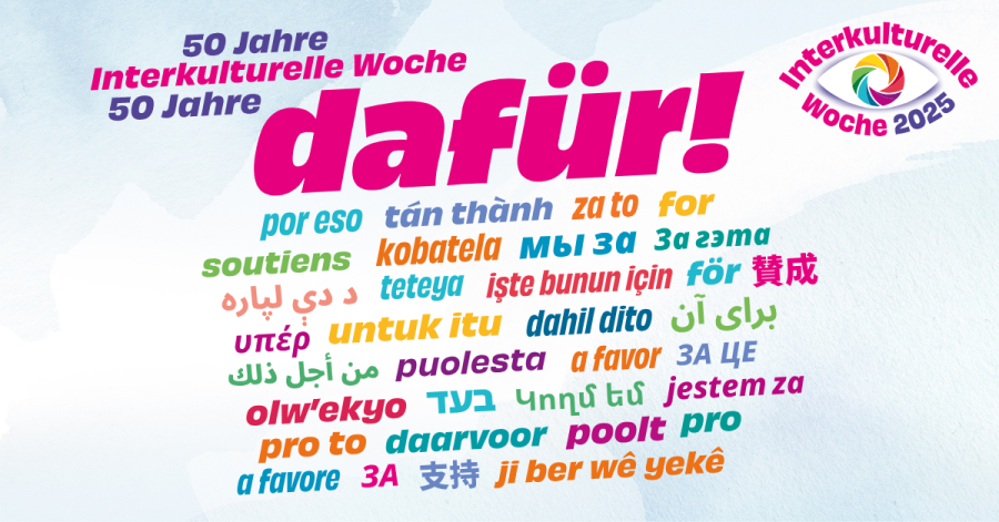 Interkulturelle Woche 2025 - www.interkulturellewoche.de Offizielle Werbegrafik der Interkulturellen Woche 2025